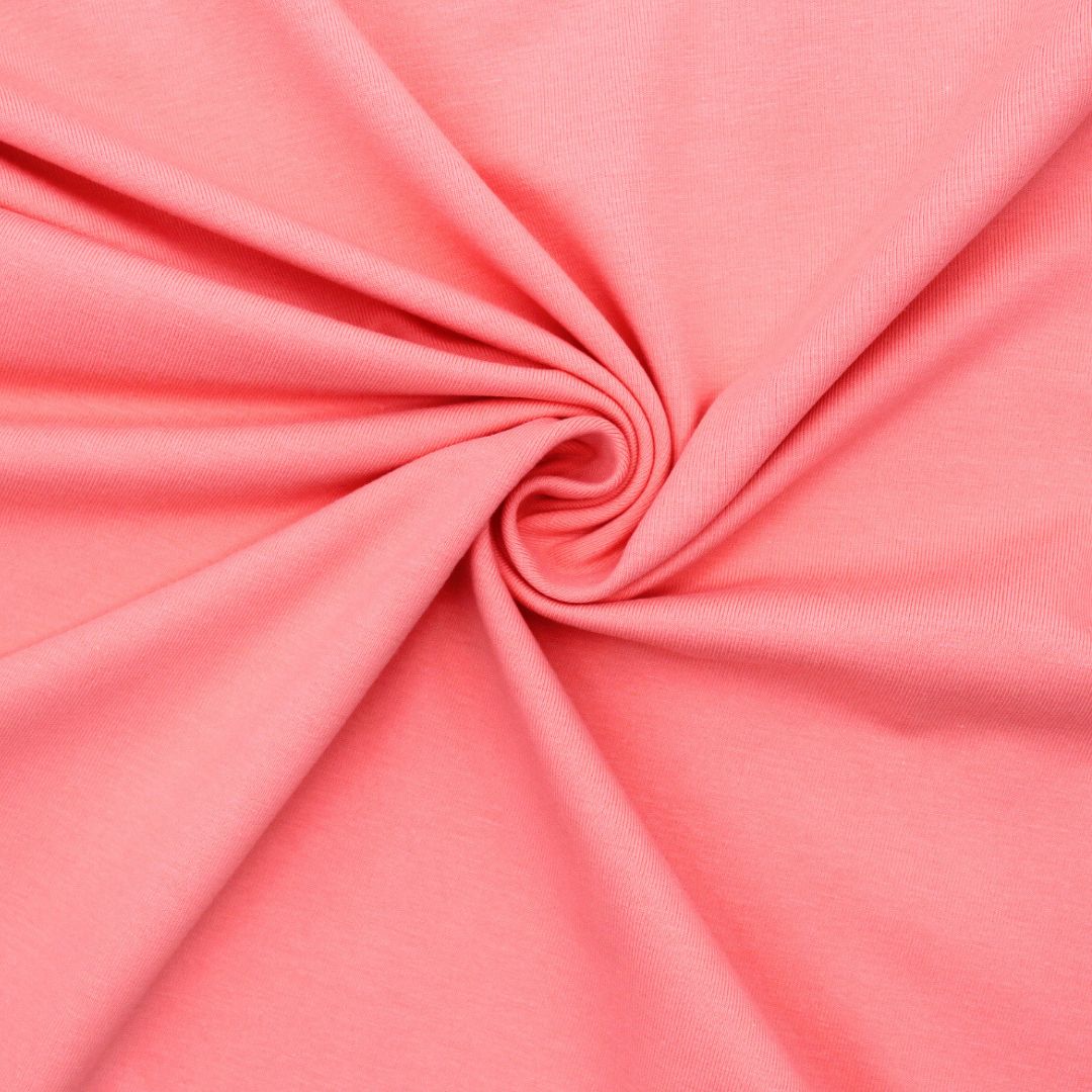 Weicher und elastischer Jersey Stoff in Koralle