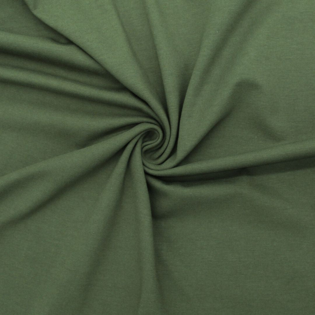 Weicher und elastischer Jersey in Waldgrün