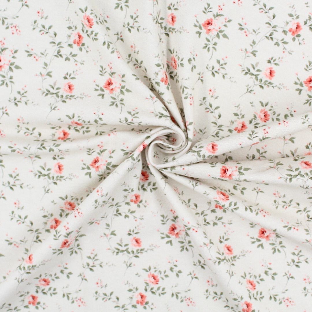 Weicher Jersey Stoff Kleine Rosen mit Rosenmuster