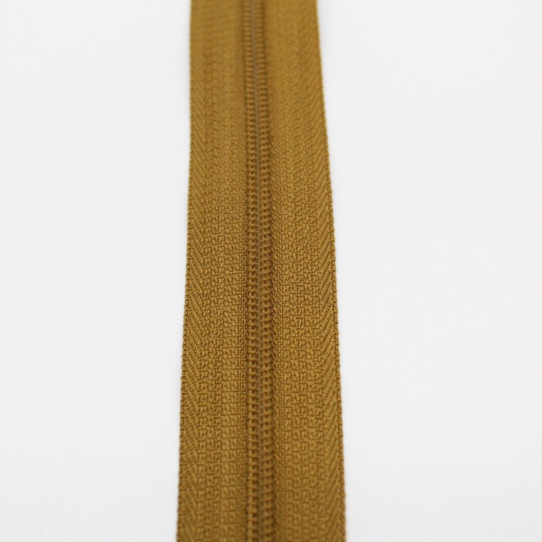Kunststoff-Spiralreißverschluss 22 cm in Karamellbraun