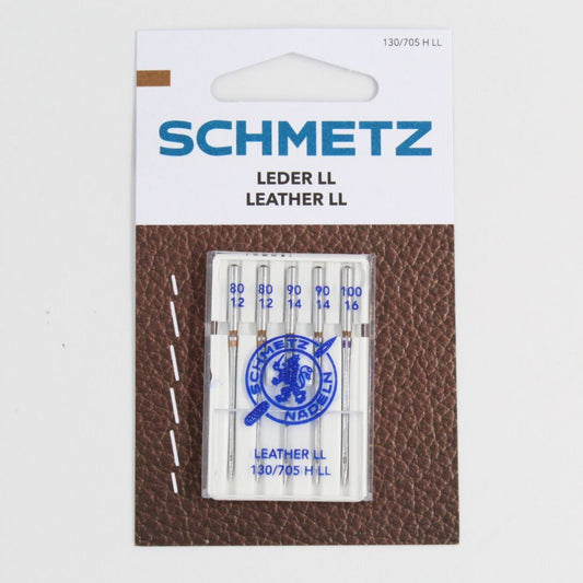Schmetz Leder-Nadel 130/705 H LL Verpackung mit 5 Nadeln in den Stärken NM 80, 90 und 100