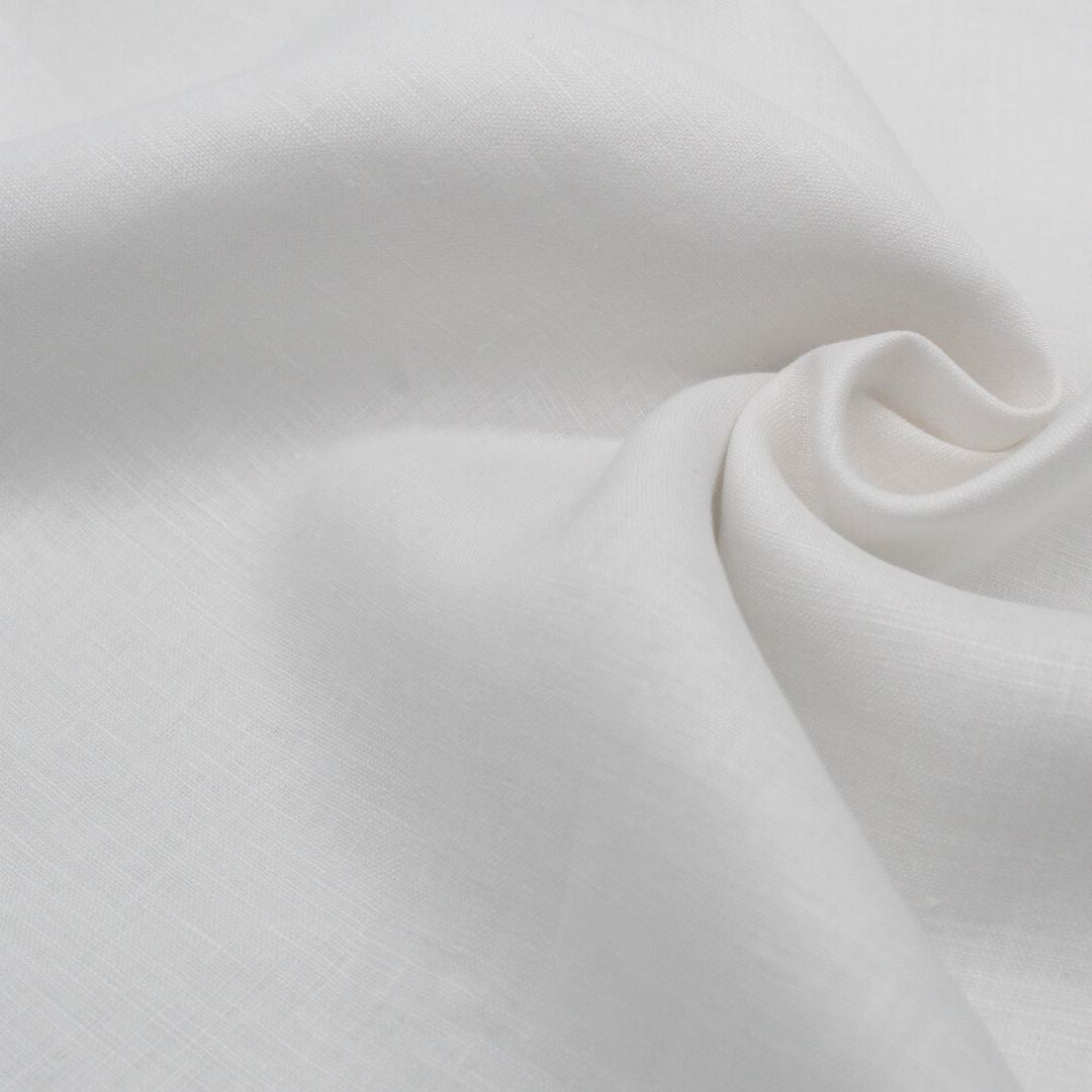Hochwertiger Leinenstoff – Ideal für vielfältige Nähprojekte | Weiß Nahaufnahme