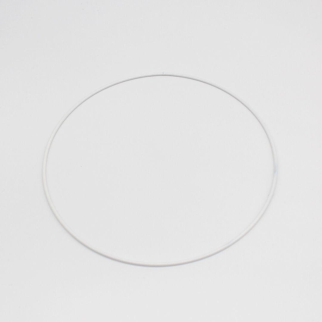 Weißer Drahtring / Metallring 20 cm – Ideal für Makramee, Traumfänger und Türkränze