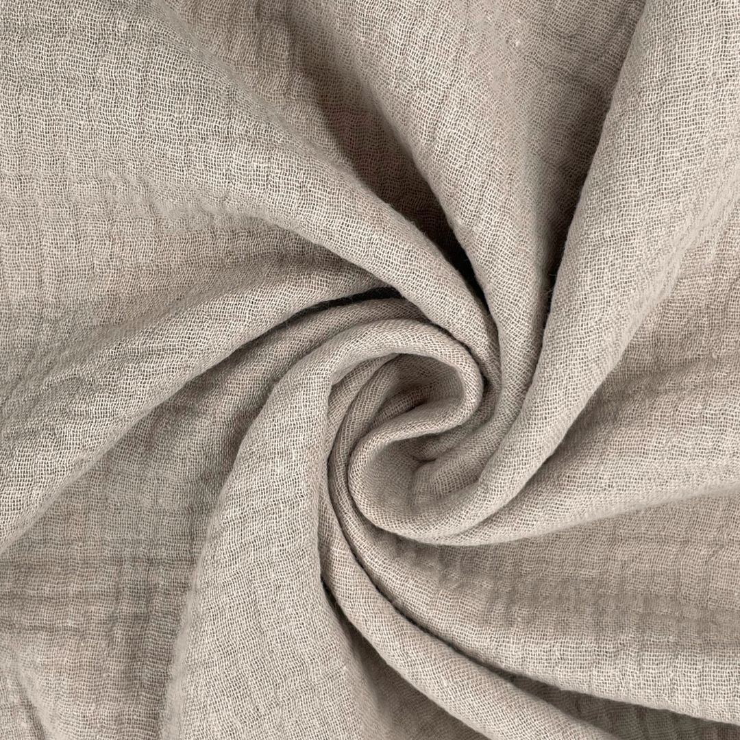 Weicher und luftiger Musselin Stoff in Beige Ideal für luftige Sommerkleidung, Decken und stilvolle Accessoires. Weich, leicht & vielseitig!