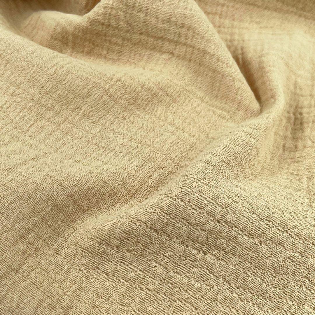 Musselin Stoff in Gelbbeige