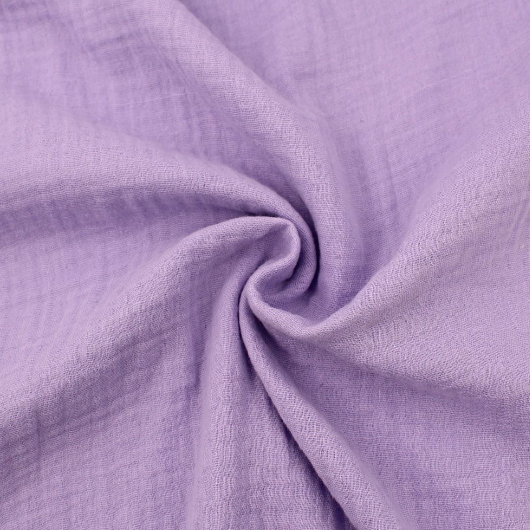 Musselinstoff Lavendel – Double Gauze aus 100% Baumwolle, weich