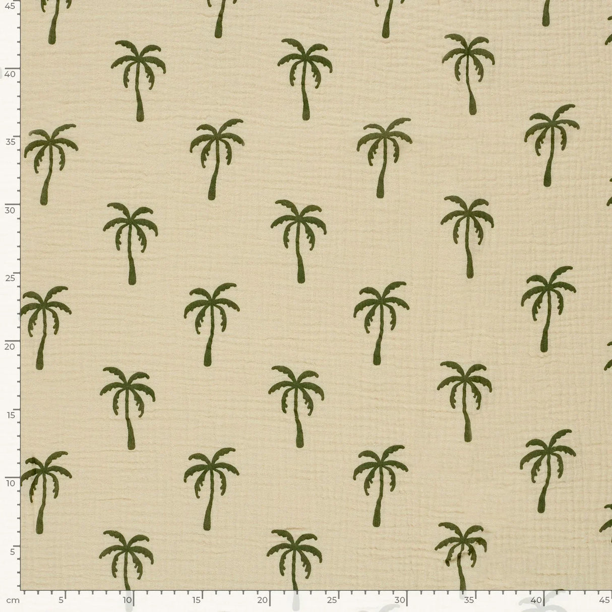Musselin Stoff Palmen Beige