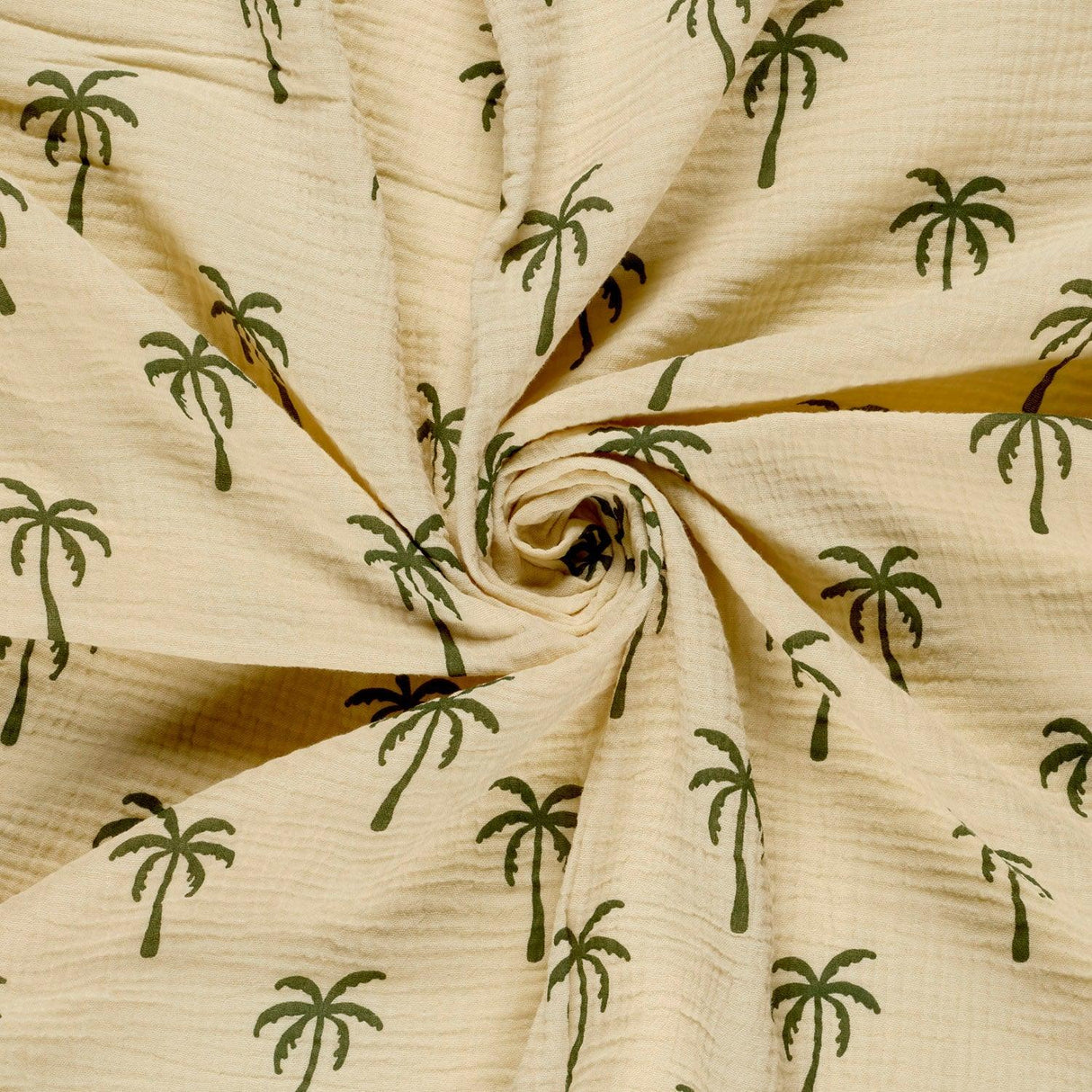 Musselin Stoff Palmen Beige