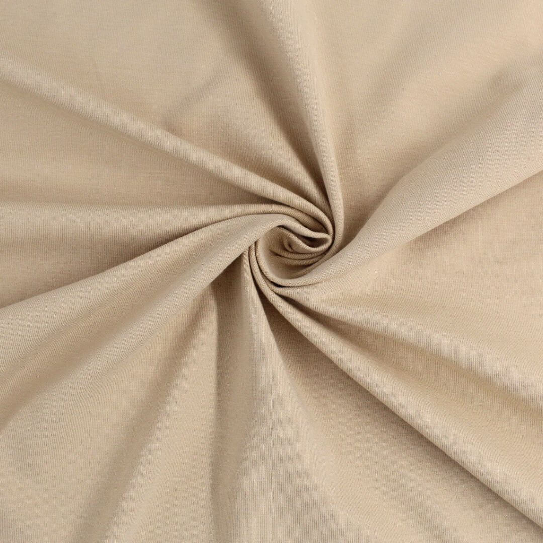 Baumwolljersey in Warmbeige