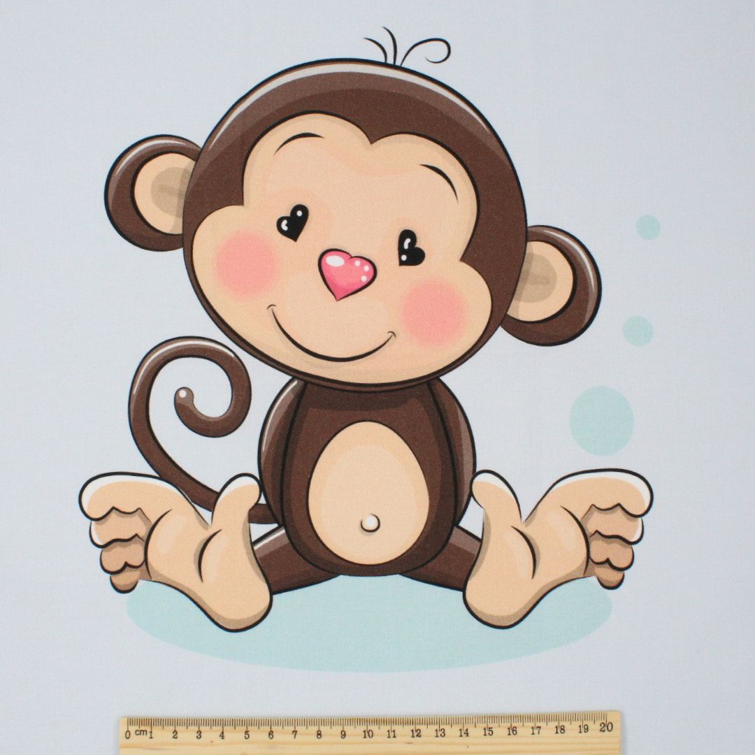 Baumwollpanel Affe | 38x38 cm