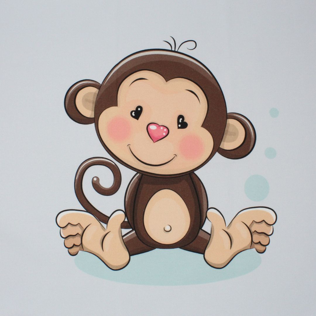 Baumwollpanel Affe | 38x38 cm