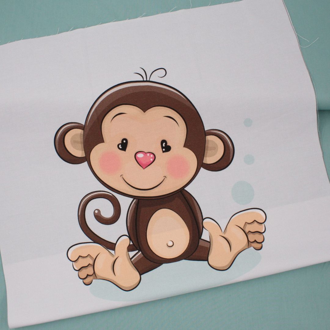 Baumwollpanel Affe | 38x38 cm