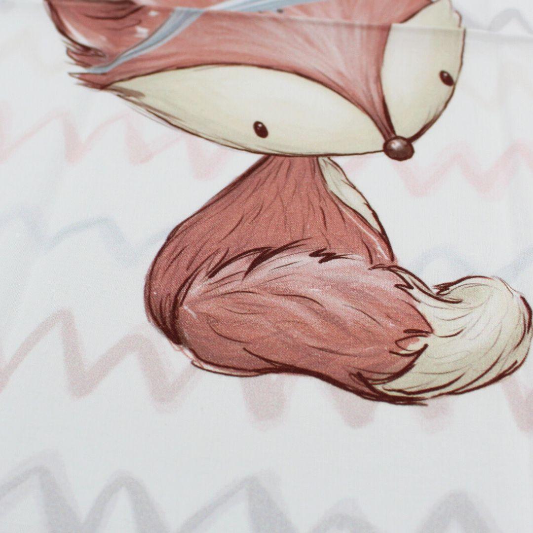 Baumwollpanel Waldfreunde Boho mit Fuchs-Motiv. Ein stilvolles und natürliches Wohnaccessoire.