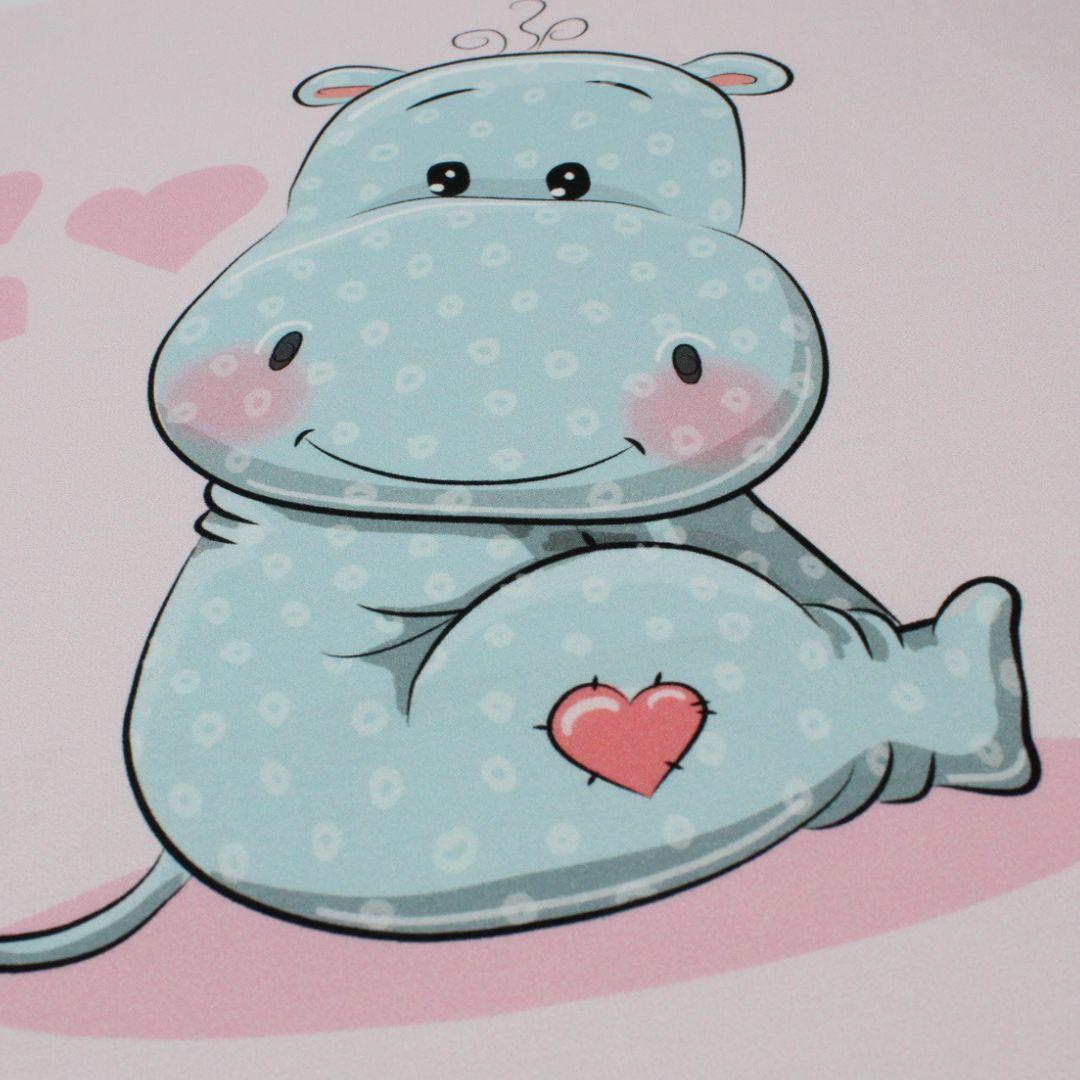 Baumwollpanel Nilpferd | 38x38 cm