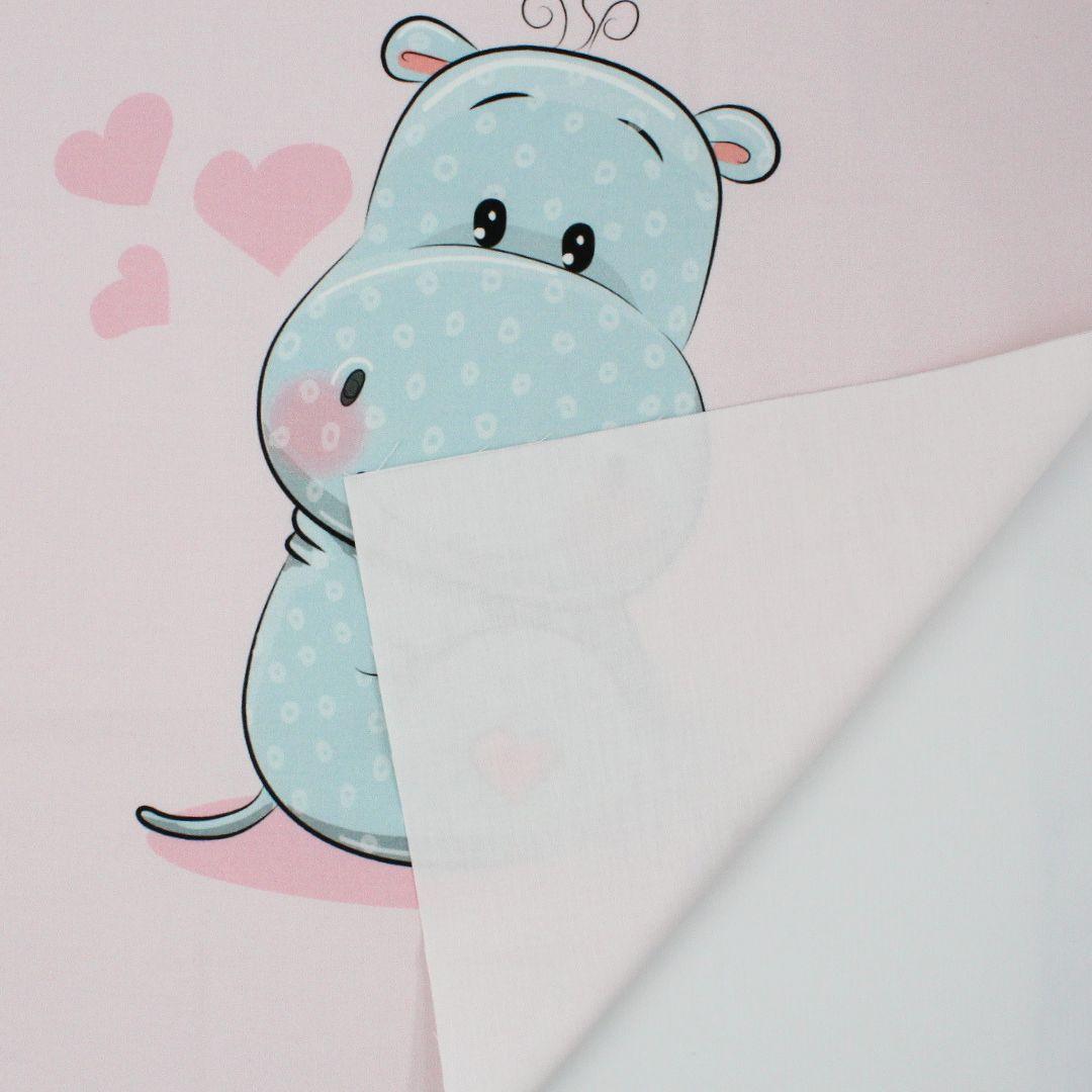 Baumwollpanel Nilpferd | 38x38 cm