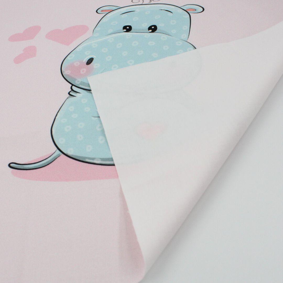 Baumwollpanel Nilpferd | 38x38 cm