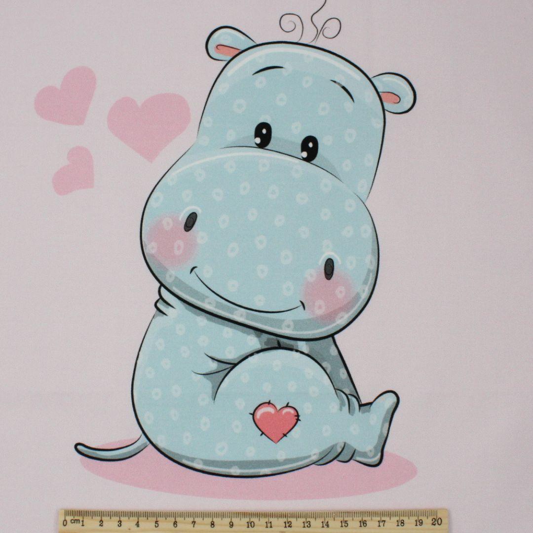 Baumwollpanel Nilpferd | 38x38 cm