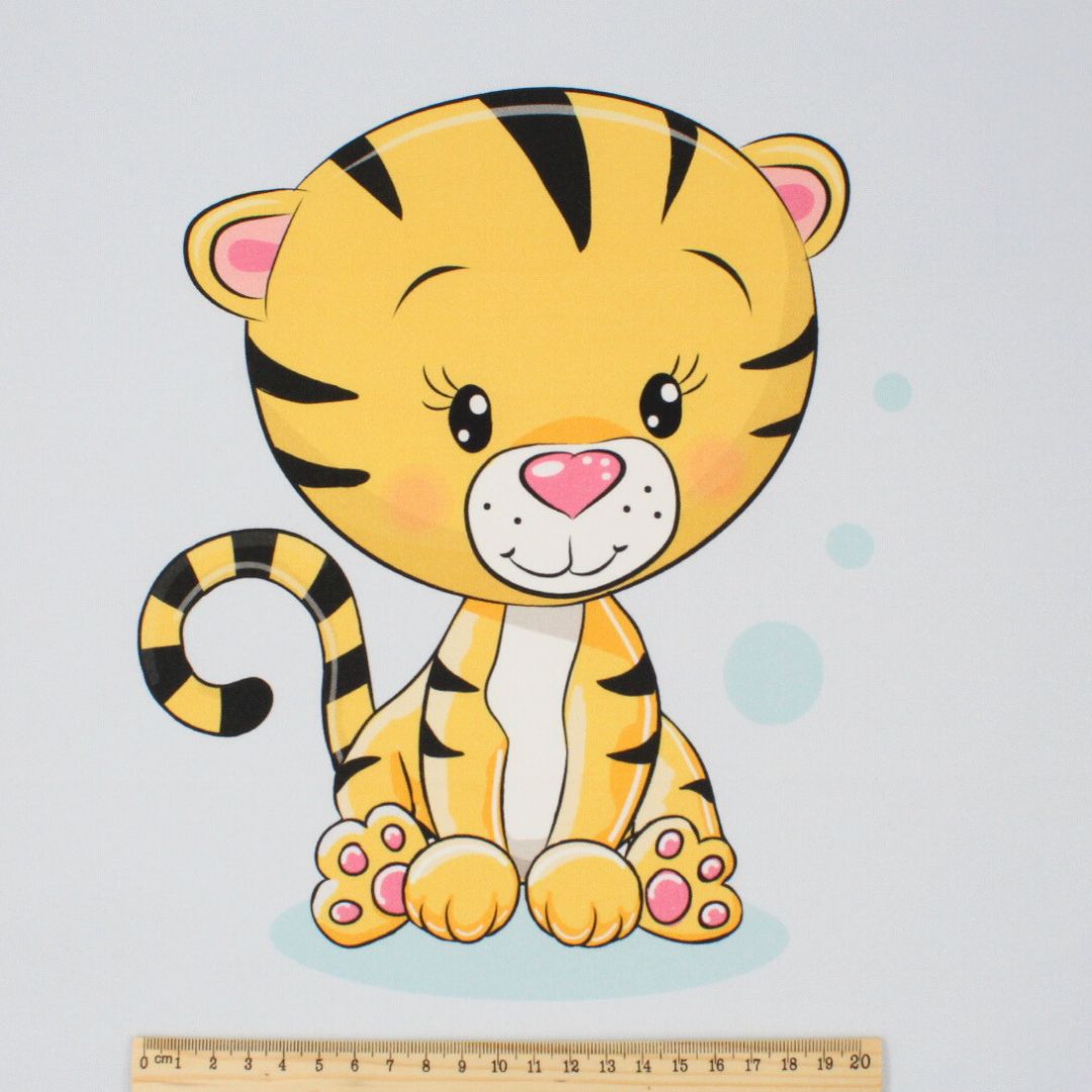 Panel mit Tiger auf Blau | Lineal