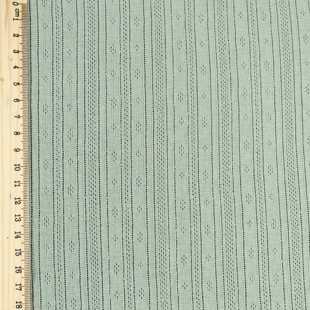 Weicher Pointoille Jersey Streifen | Grün - Stofftime
