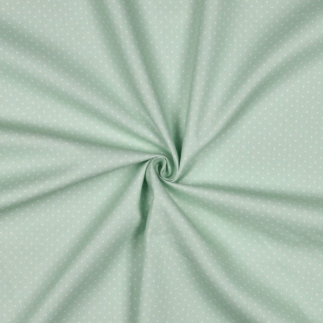 Popeline mit weißen Tupfen
