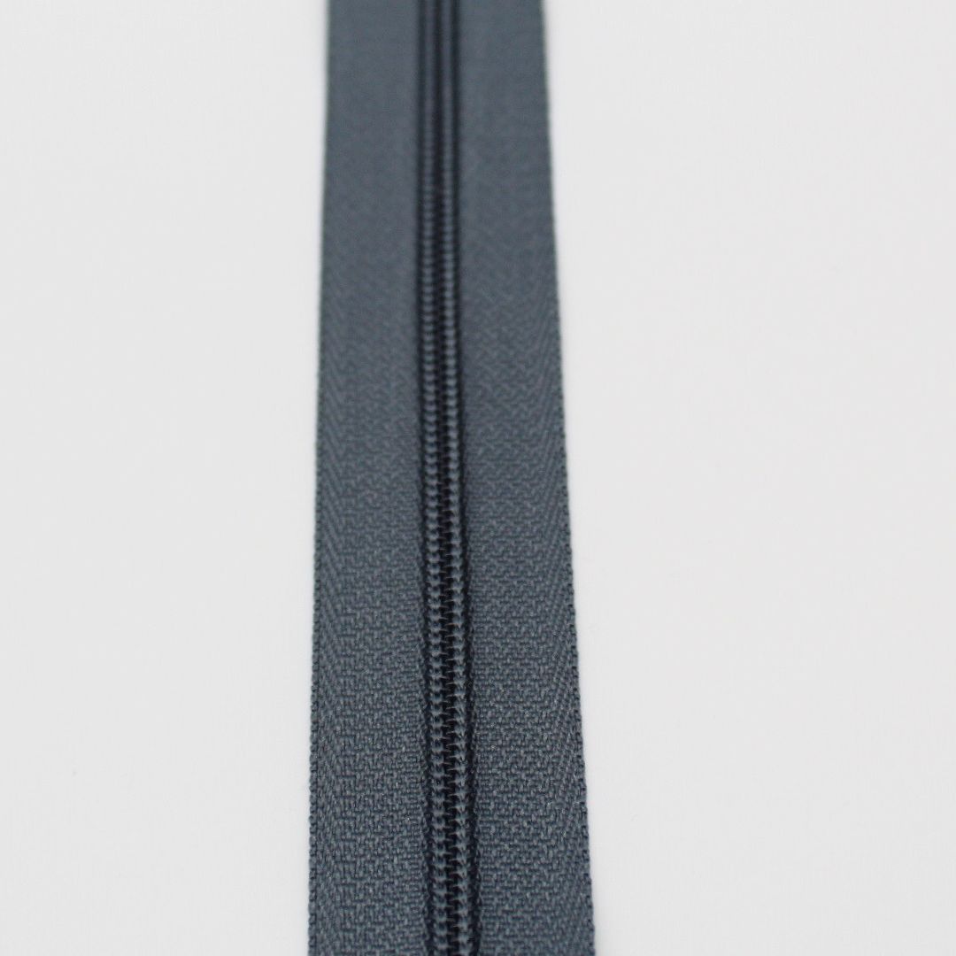 Kunststoff-Spiralreißverschluss 22 cm in Dunkelgrau