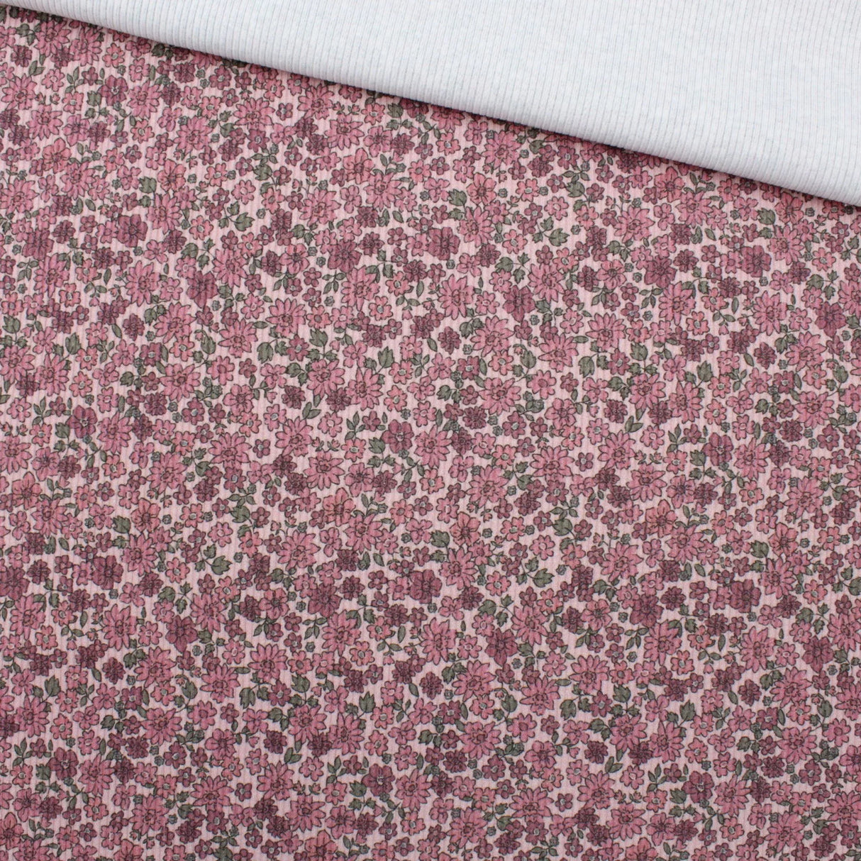 Rippstrick Jersey Kleine Blumen | Soft Rosé
