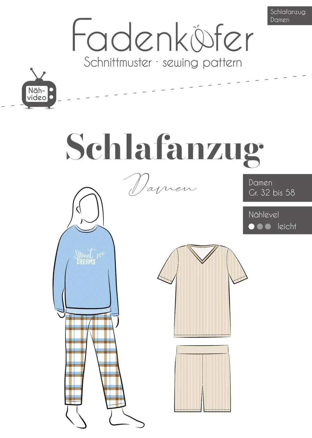 Fadenkäfer Schnittmuster Schlafanzug Damen