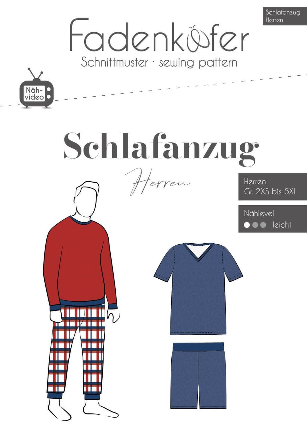Papierschnittmuster Schlafanzug Herren | Fadenkäfer
