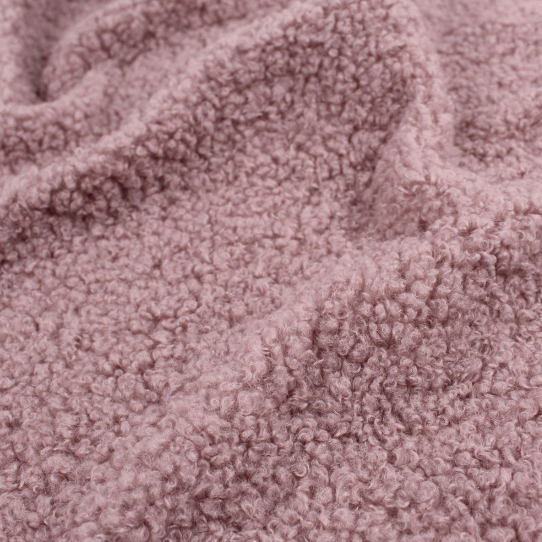 Weicher Boucle Stoff in Altrosa