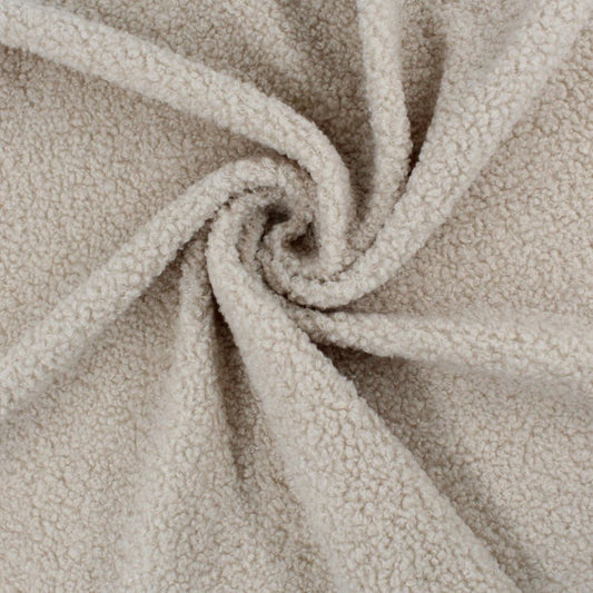 Strick Boucle in Sandbeige Nahaufnahme