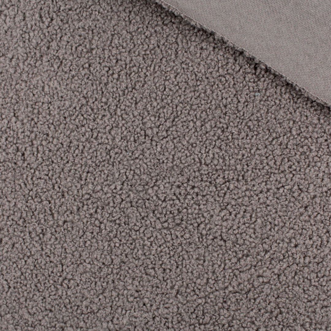 Weicher Strick Boucle in Taupe mit Rückseite