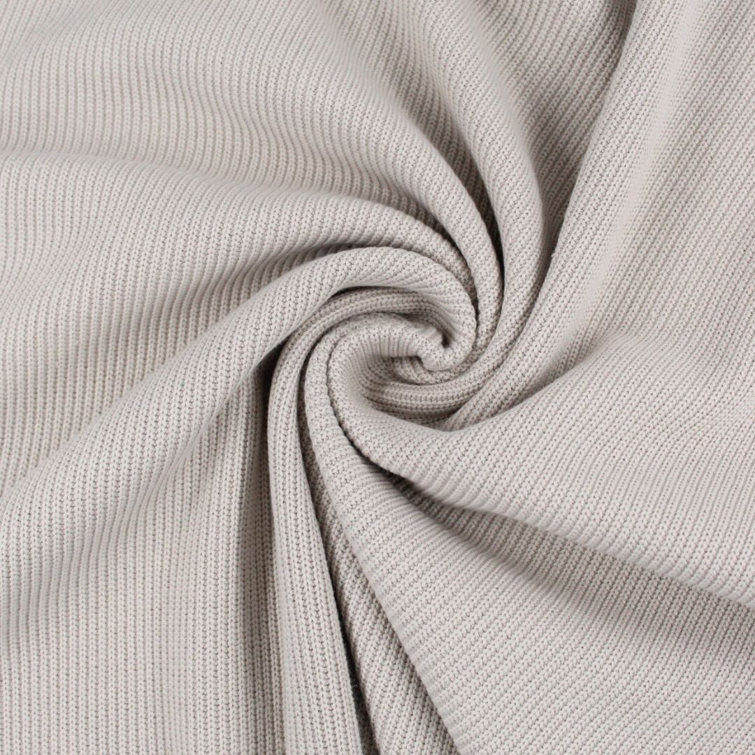 Strickstoff Meterware in Sandbeige für Mützen und Halstücher