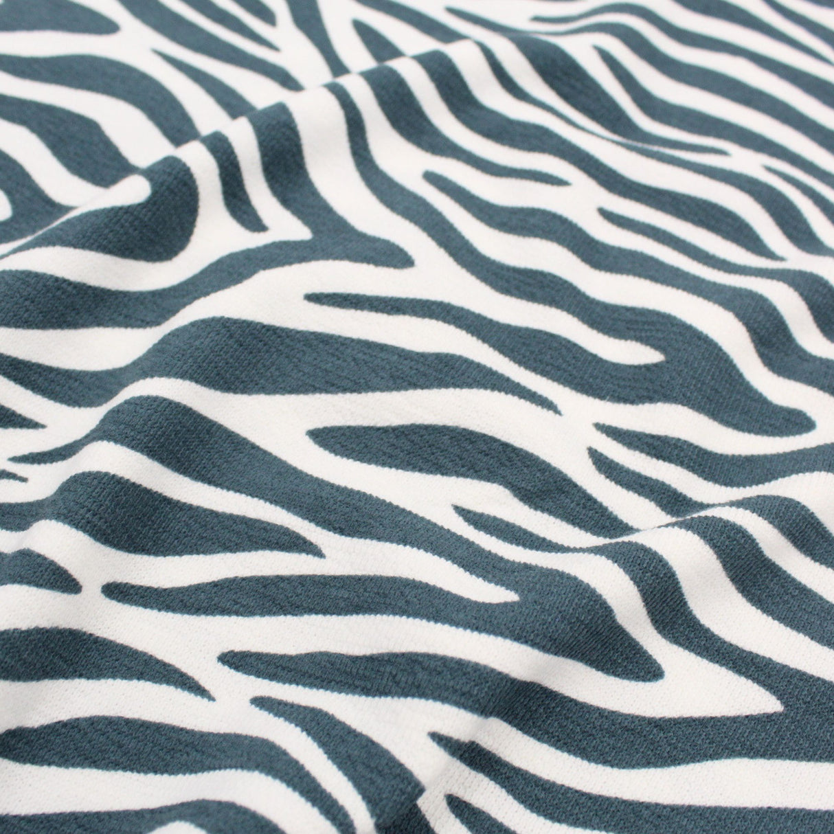 Terry Krepp Stoff Zebra