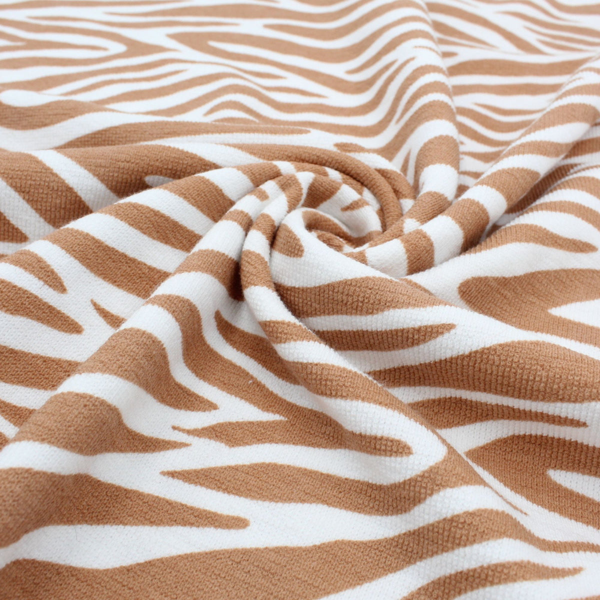 Terry Krepp Stoff Zebra