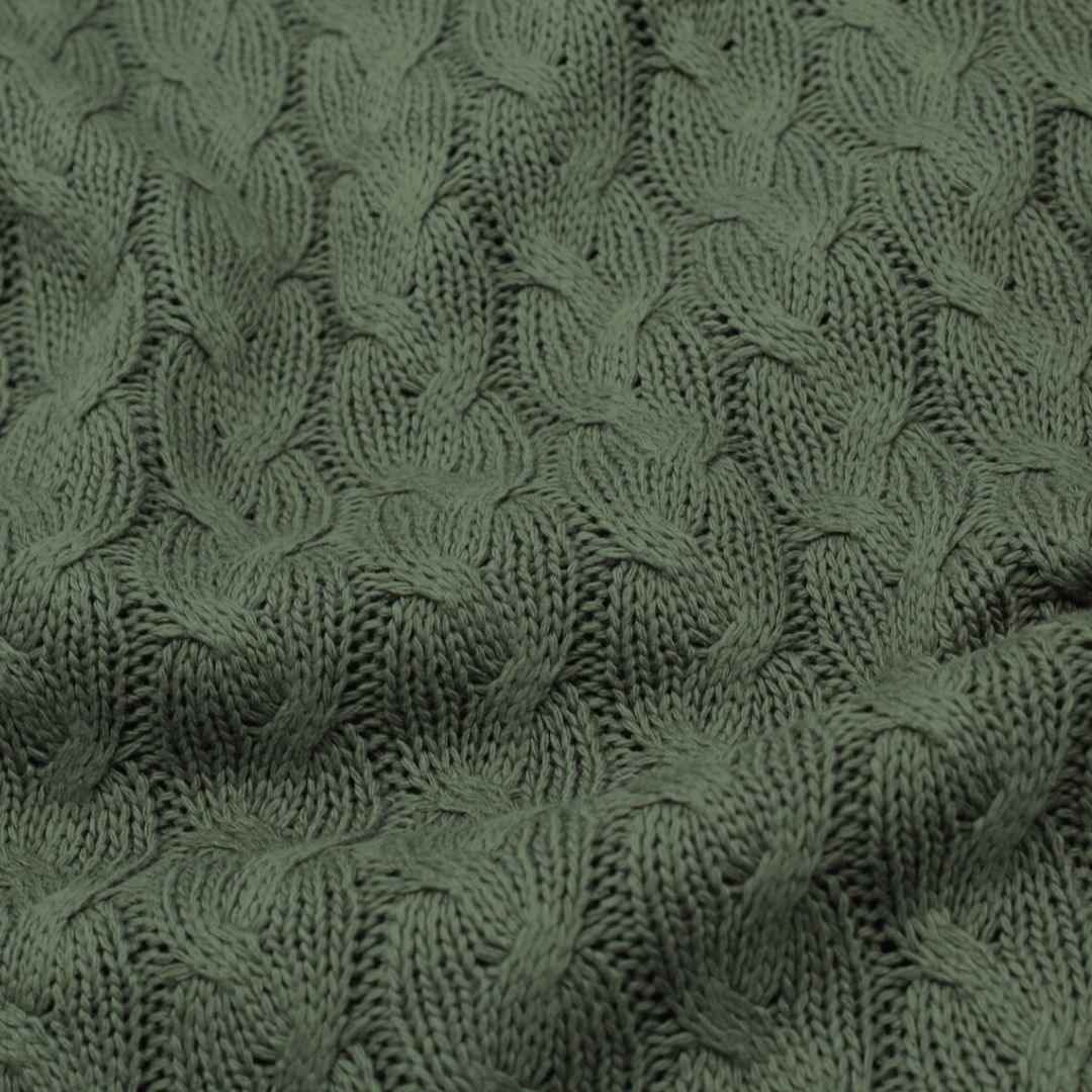 Baumwollstrickstoff mit Zopfmuster