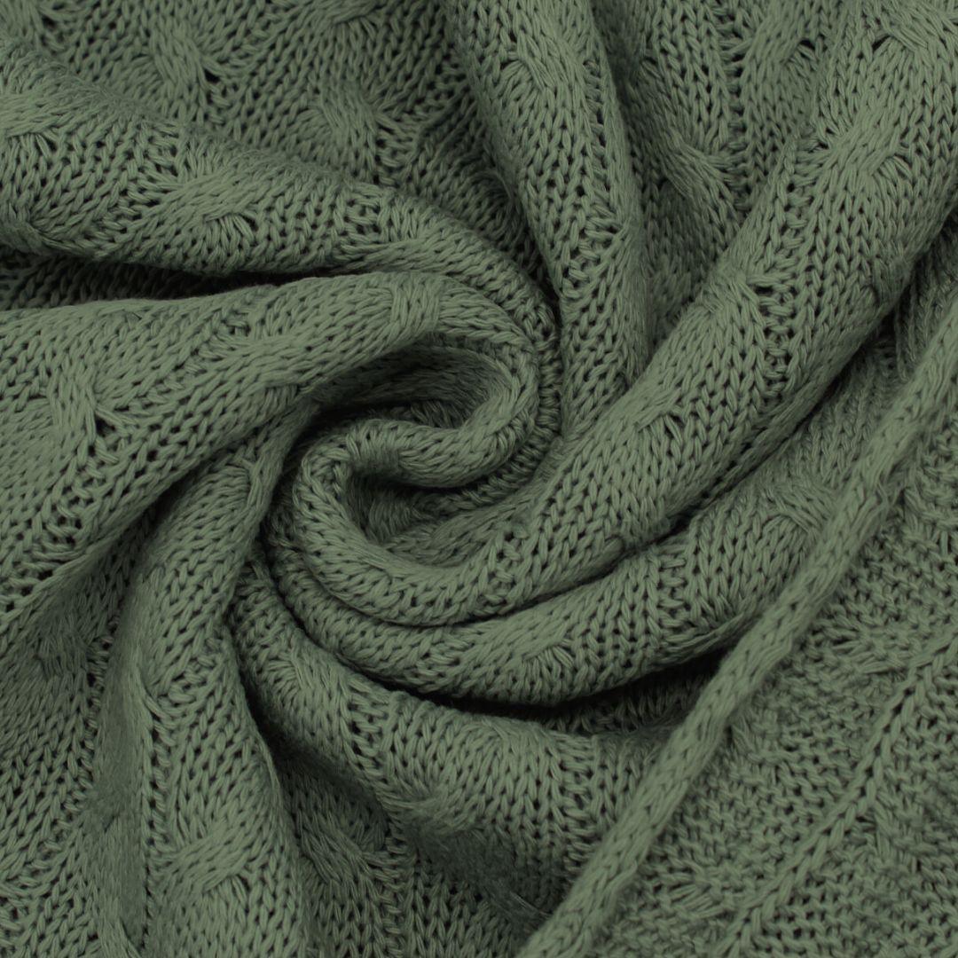 Baumwollstrickstoff mit Zopfmuster