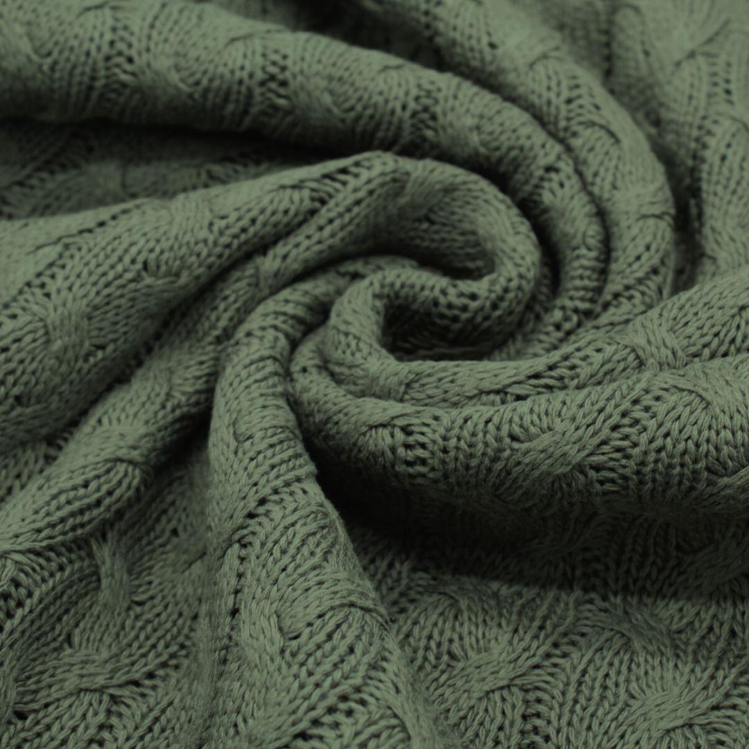 Baumwollstrickstoff mit Zopfmuster