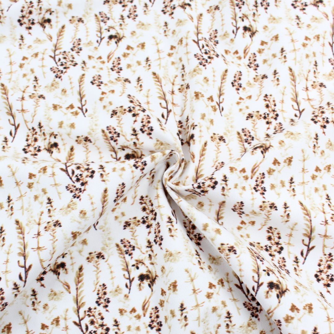 B - WARE Baumwollstoff Trockenblumen - Stofftime