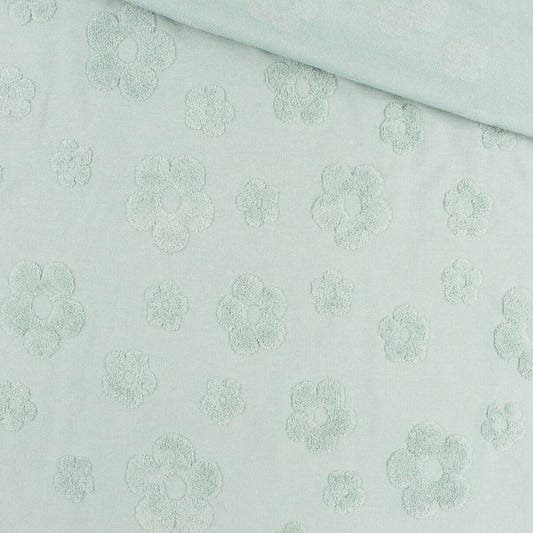 Baumwoll Jacquard Blumen | Mintgrün - Stofftime