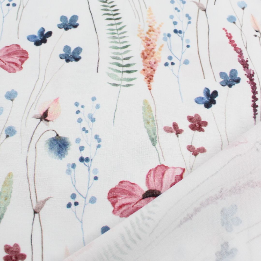 Baumwollstoff Mohnblumen | Mauve - Stofftime