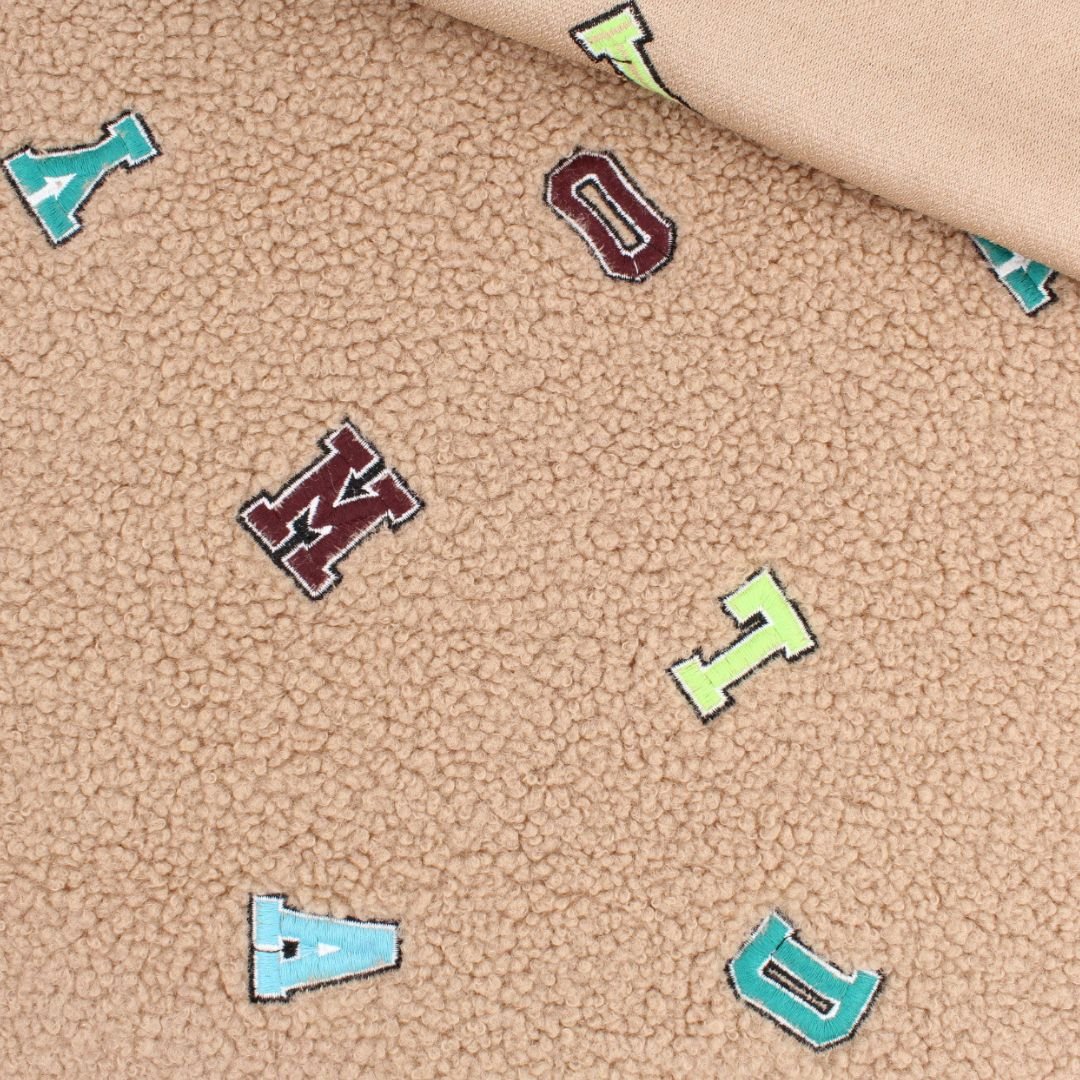 Bouclé Stoff Buchstaben - Stofftime