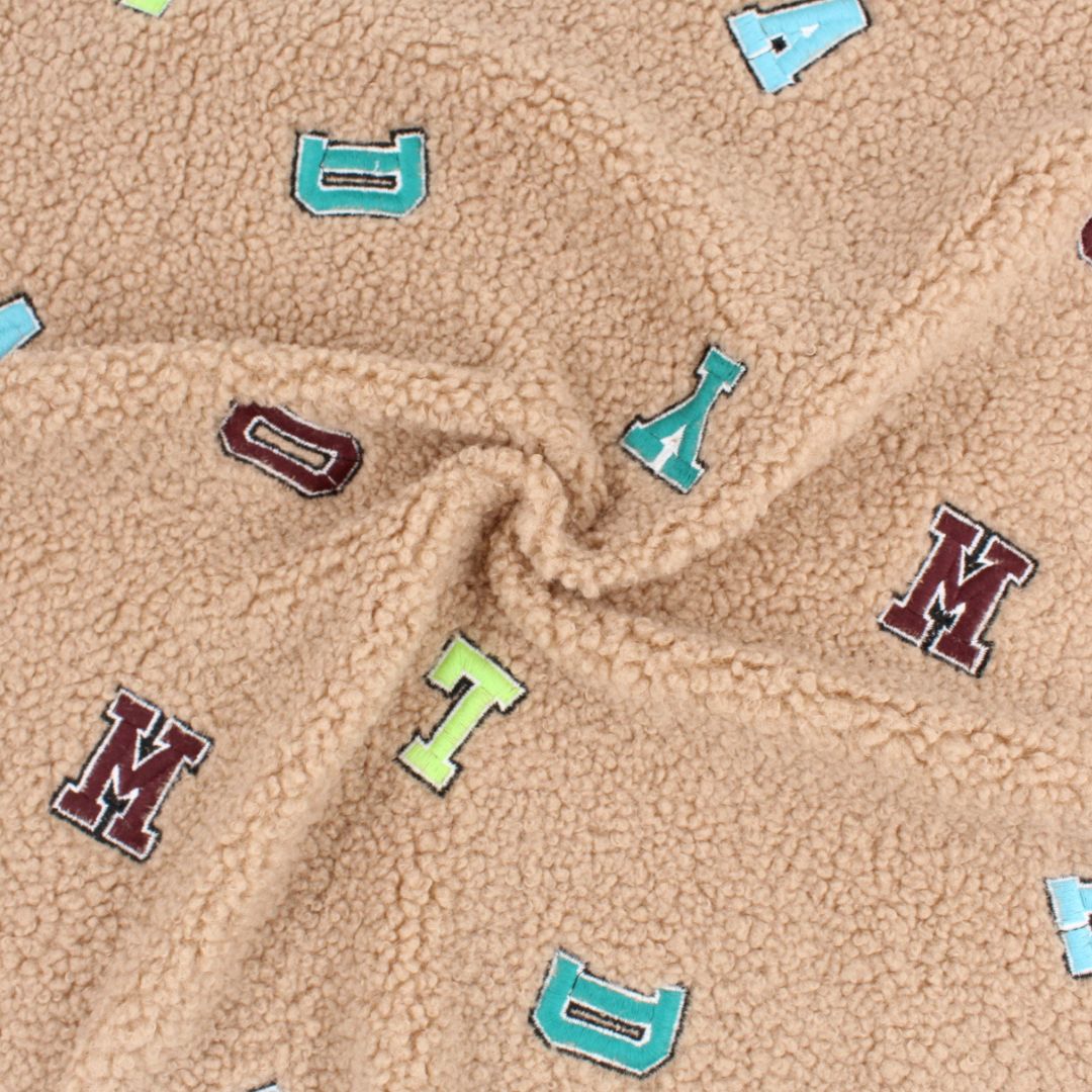 Bouclé Stoff Buchstaben - Stofftime