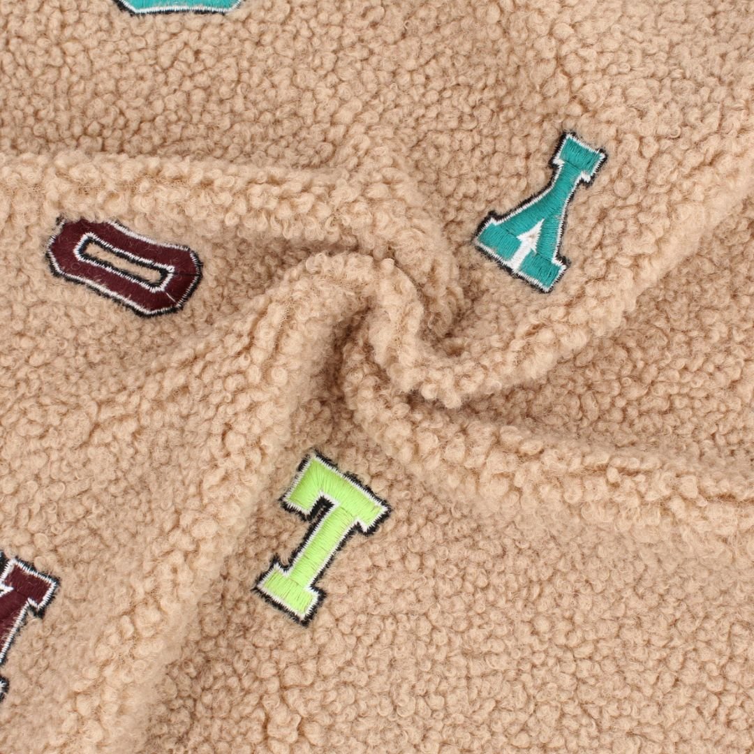 Bouclé Stoff Buchstaben - Stofftime