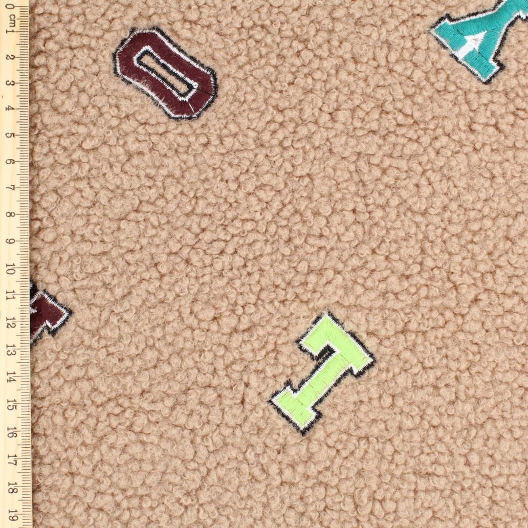 Bouclé Stoff Buchstaben - Stofftime