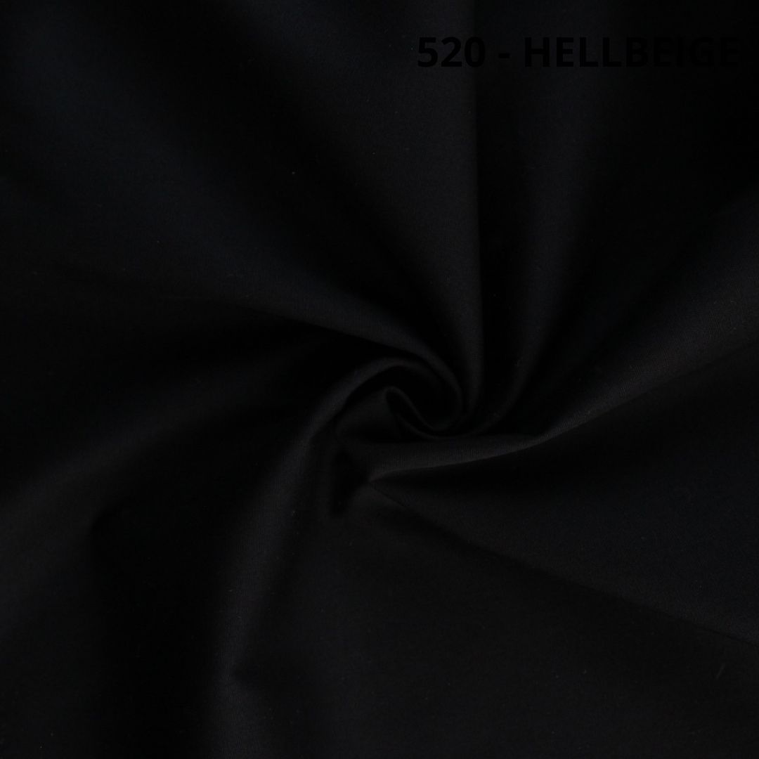 Hochwertige Baumwollpopeline in Schwarz – eleganter Stoff auf einem Schneiderpuppe drapiert.