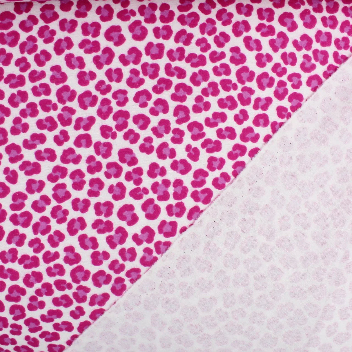 Flanellstoff Leopardenmuster Pink - Stofftime