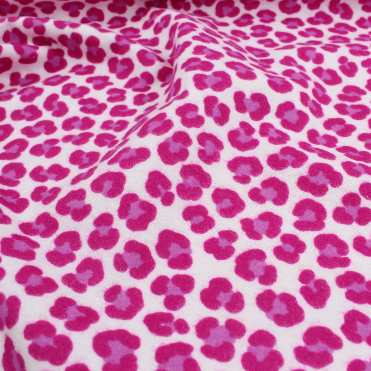 Flanellstoff Leopardenmuster Pink - Stofftime
