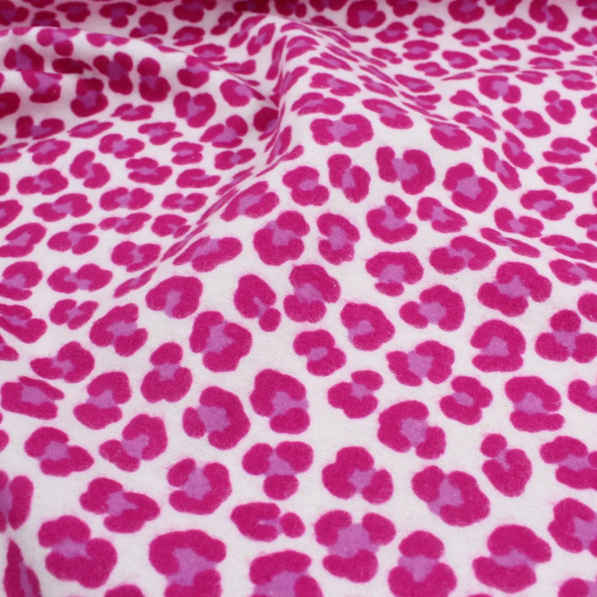 Flanellstoff Leopardenmuster Pink - Stofftime