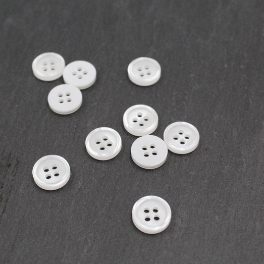 Hemdknöpfe 10 mm – Set 10 Stück | Weiß - Stofftime