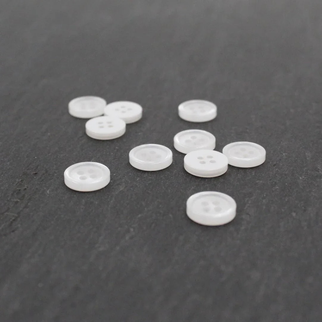 Hemdknöpfe 10 mm – Set 10 Stück | Weiß - Stofftime